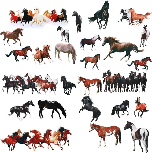 Vista 9 de 30 calcomanías de pared de caballo salvaje, calcomanías de pared para decoración, 11.8 x 7.8 pulgadas