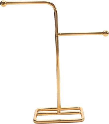 Vista 3 de Géneric Organizador de joyas, soporte de metal para aretes, collar y pulsera, organizador colgante para mostrar joyas, brazaletes, anillos, aretes