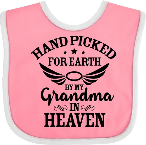 Vista 14 de inktastic Handpicked for Earth By My Grandma in Heaven Angel Wings Baby Bib