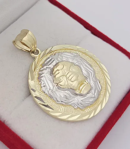 Vista 3 de Colgante de cabeza de león de oro amarillo de 10 quilates, Oro