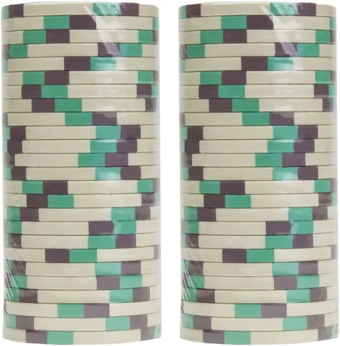 Vista 2 de Claysmith Gaming Paquete de 50 fichas de póquer Monaco Club, compuesto de arcilla pesada de 0.48 oz (1 blanco)