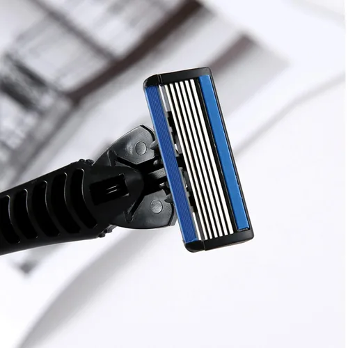 Vista 5 de Recambios de 6 cuchillas para hombre, cartuchos de afeitar de 6 cuchillas con tira lubricante, ofrece un afeitado limpio y cerrado, 18