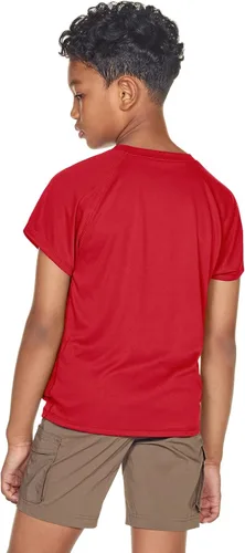 Vista 6 de ATHLIO Paquete de 2 camisetas de manga corta UPF 50+ para niños para exteriores, camiseta de natación para surf acuático, camiseta de natación UVSPF