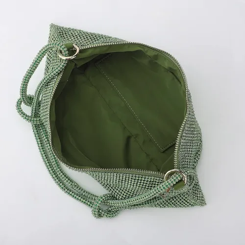 Vista 5 de BestAlice Monederos de diamantes de imitación para mujer, bolsa de cristal hobo de 13 x 6 pulgadas, elegante bolso de noche brillante para fiesta