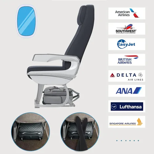 Vista 2 de KROSER Maleta de mano para debajo del asiento, multifuncional, 16 pulgadas, ligera, para mujer, Gris oscuro