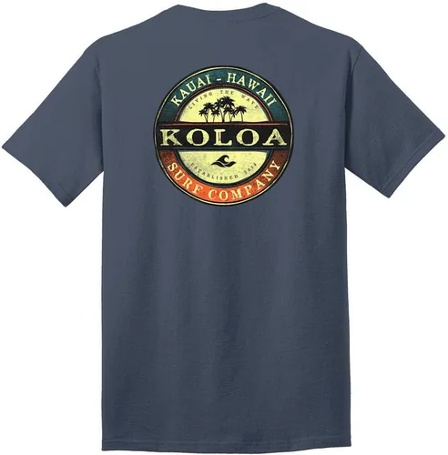 Vista 79 de Koloa Surf - Camisetas de algodón pesado para hombre, tallas grandes y altas Azul acuático/negro buscando diseño de ondas