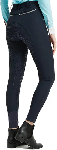 Vista 3 de FunRiding Pantalones de montar a caballo con agarre de silicona para mujer Cintura media con visera delantera