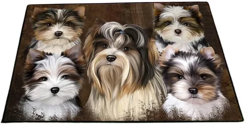 Vista 23 de Doggie of the Day Biewer Dogs Floor Mat - 4th of July Independence Day - Best Dog Doormat - Protector Decor - Unique Portrait Art - Premium Quality