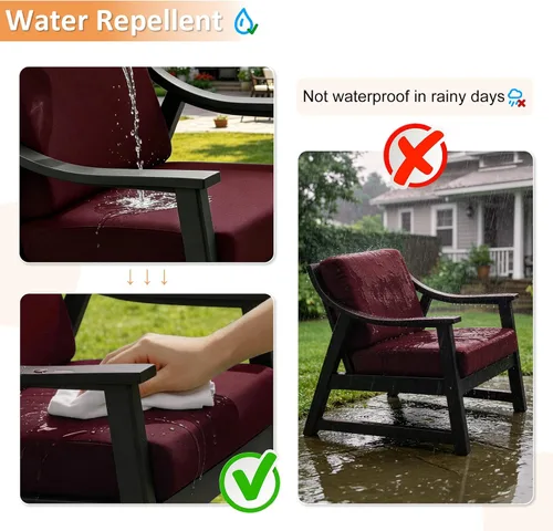 Vista 4 de NettyPro Juego de 4 fundas elásticas para cojines de asiento de sillas de patio, fundas elásticas de repuesto para la mayoría de sofás, protectores