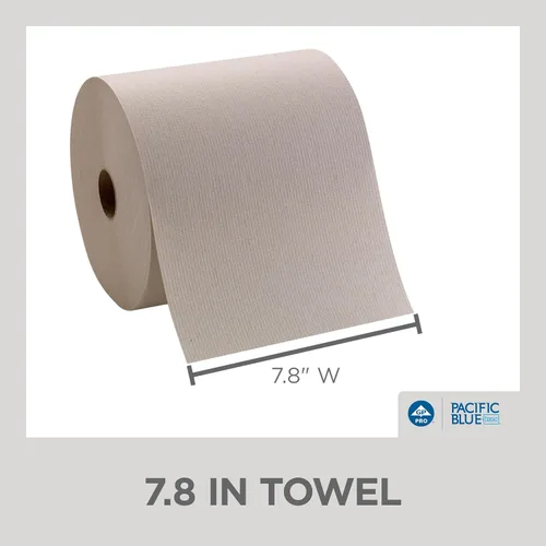 Vista 4 de Rollos de papel reciclado Pacific Blue Basic Hardwound de GP PRO (Georgia-Pacific), color café, 26301, rollo de 800 pies
