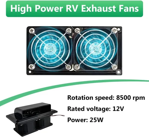 Vista 7 de Riloer Extractor de escape, extractor de ventilación de 25 W con interruptor de cadena de válvula de retención antirretorno, ventiladores