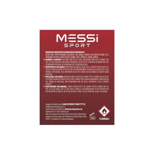 Vista 6 de Messi Sport Red Eau de Toilette para hombre, aroma fresco cítrico marino, 1.7 oz