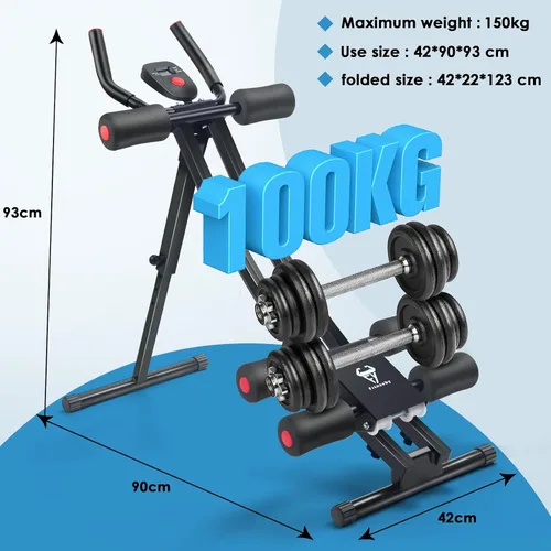 Vista 2 de Entrenador Abdominal, Máquina AB Ajustable en Casa o Gimnasio para Entrenamiento de Fuerza del Core, Equipo de Fitness Plegable para Abdominales