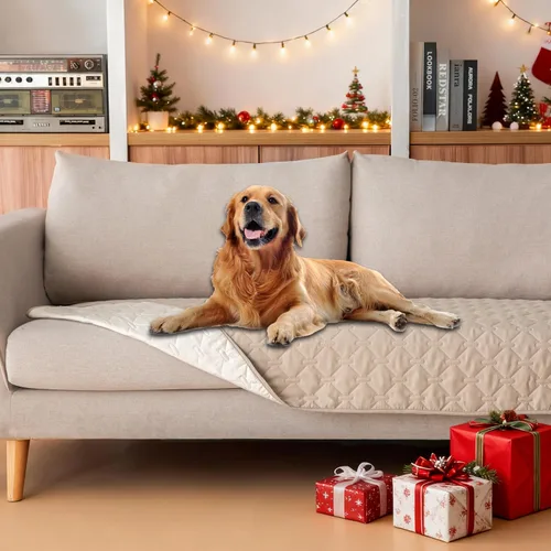 Vista 121 de gogobunny Manta para mascotas 3 veces más resistente, impermeable y a prueba de arañazos; protector de muebles reversible para perros y gatos, funda