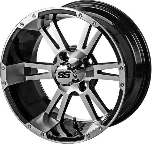 Vista 3 de RM Cart 14" Raptor Negro/Mecanizado en neumáticos radiales Sierra Rover 23x10R14 (Juego de 4) Juego de ruedas y neumáticos para carrito de golf