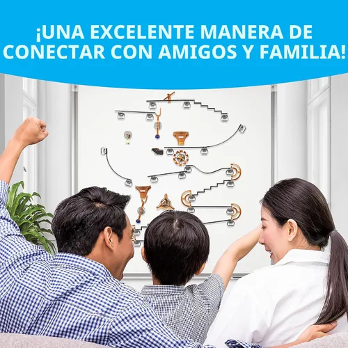Vista 4 de National Geographic Magnetic Marble Run - Juego de construcción STEM de 75 piezas para niños y adultos con pista magnética, piezas de truco