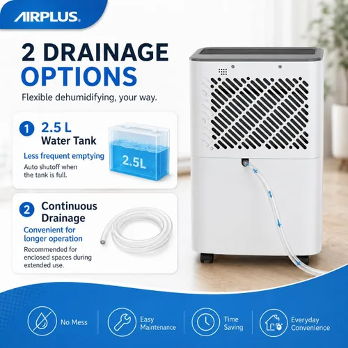 Vista 4 de AIRPLUS Max 26 pintas pequeño deshumidificador para el dormitorio del hogar