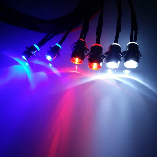 Vista 7 de ShareGoo - Kit de faros delanteros LED de 6 leds, luz trasera compatible con Traxxas HSP Redcat Axial SCX10 1/10 1/12 1/16 RC Car Truck Tank Crawler