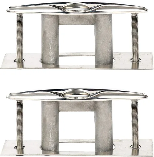 Vista 10 de Amarine Made Par de botes marinos de acero inoxidable 316 Pull up Cleat Flush Mount Cleat Lift