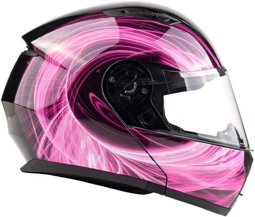 Vista 9 de Casco de motocicleta modular para adultos DOT con anteojos de sol retráctiles de cara completa abatibles Typhoon TH158