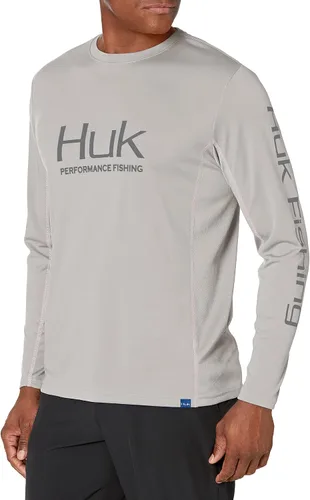 Vista 48 de HUK Camisa de manga larga Icon X para hombre, camisa de pesca de alto rendimiento Azul celeste