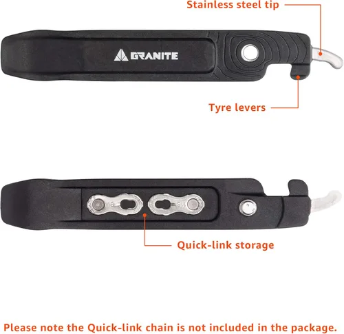 Vista 3 de Granite Talon - Palancas de neumáticos para bicicleta con alicates de eslabones maestros de cadena (naranja) nylon body, stainless-steel tips