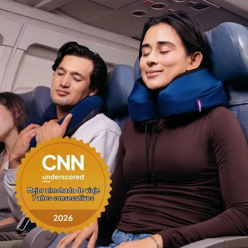 Vista 5 de Cabeau Evolution S3 Almohada de viaje – Se sujeta al asiento del avión – Asegura que tu cabeza no se caiga hacia adelante – Relájate con espuma