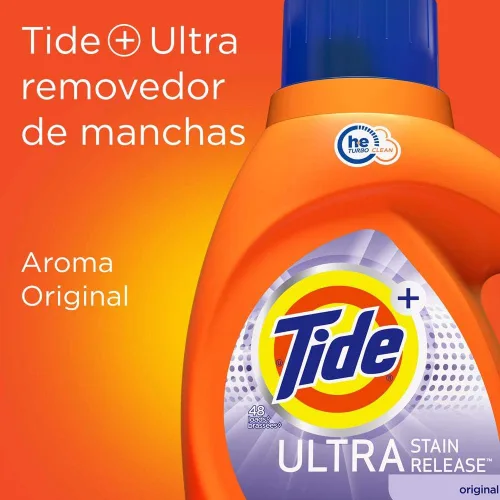 Vista 5 de Tide - Detergente líquido para lavandería, liberación ultra mancha, 46 onzas