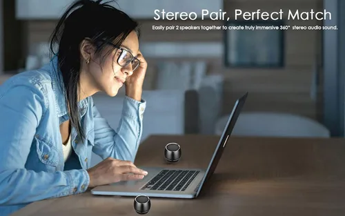 Vista 5 de Altavoces Bluetooth portátiles, mini altavoz Bluetooth inalámbrico para exteriores con micrófono integrado, llamada manos libres, tarjeta TF, sonido