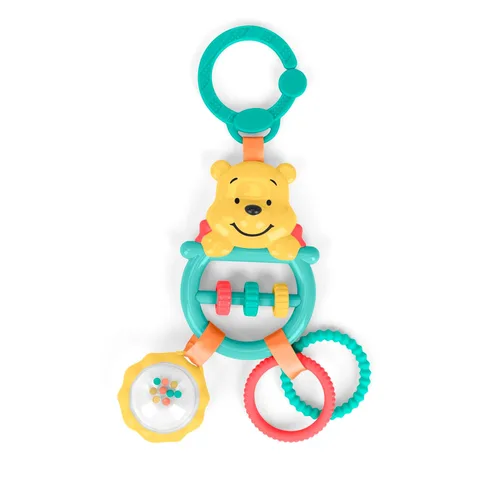 Vista 4 de Bright Starts Disney Baby Winnie The Pooh Juguete de Actividad Oso Ocupado, Juguete de Cochecito Unisex, Recién Nacidos en Adelante