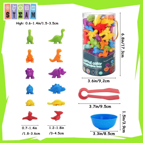 Vista 4 de UNIQUE KIDS Juego educativo de aprendizaje para contar con tazas de clasificación - Entretenido juego sensorial de clasificación