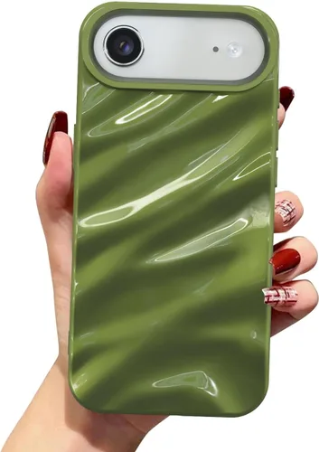 Vista 27 de QLTYPRI Funda compatible con iPhone 11, bonita funda con patrón de ondas de agua para niñas y mujeres, delgada, satinada, brillante, suave, de Beige
