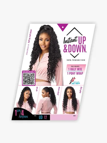 Vista 5 de Sensationnel Instant Updown Halfwig Pony - Unidad 12 4 Estilo en 1 Media Peluca y Pony Wrap (T1B/4)