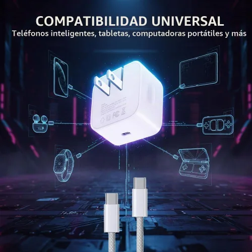Vista 5 de Paquete de 2 cargadores USB C de 40 W de carga rápida, adaptador