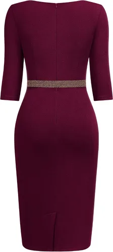 Vista 3 de AISIZE Vestido de cóctel de manga 34 vintage de los años 50 para mujer
