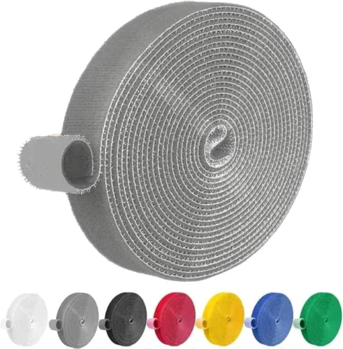 Vista 27 de IFNOW Cinta de Gancho y Bucle de 32 Pies Cinta de Sujeción Reutilizable Bridas para Cables de Doble Cara de Gancho y Bucle Gestión de Cables