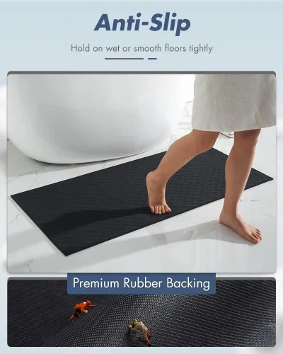 Vista 3 de AMOAMI Alfombra de Baño, Alfombra Ultra Delgada para Baño, Alfombras de Baño con Respaldo de Goma Antideslizantes para Baño, Alfombra de Baño