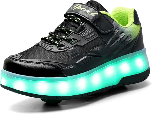 Vista 7 de Patines de Ruedas para Niños - Zapatos de Patines de Ruedas - Zapatillas 2 en 1 Zapatos de Patines Adecuados para Deportes al Aire Libre Comienza