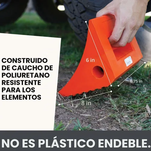 Vista 3 de SECURITYMAN Calzas de rueda resistentes (paquete de 2) – Calzas de rueda de goma sólida duraderas, antideslizantes, para remolques de lanchas Naranja