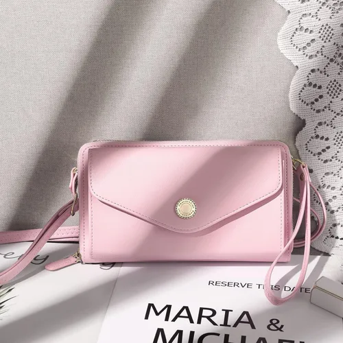 Vista 5 de Peacocktion Cartera para mujer con RFID, cartera cruzada de gran capacidad, 2 correas