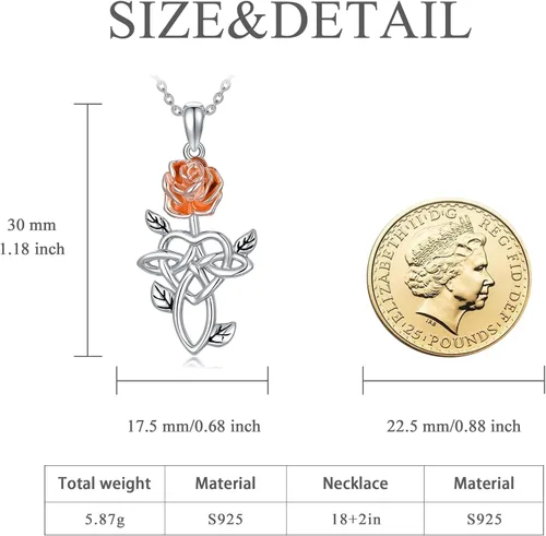 Vista 3 de VONALA Sterling Silver SunflowerRose CrossRoseLotus FlowerHonney BeePineapple Necklace for Women Flower Pendant Necklace Gifts for Girlfriend Wife