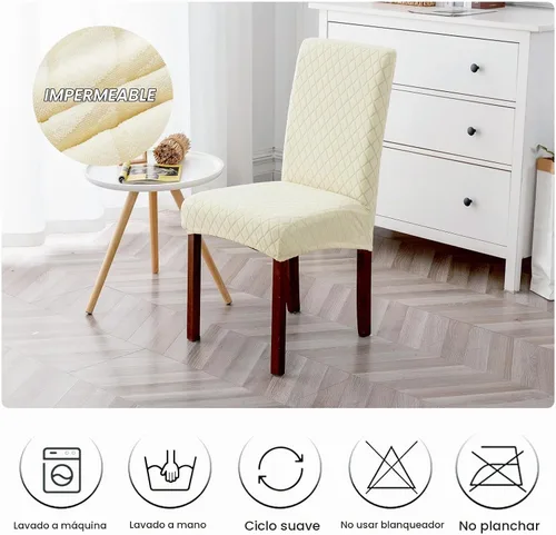 Vista 7 de Genina Juego de 4 fundas impermeables para sillas de comedor Parsons