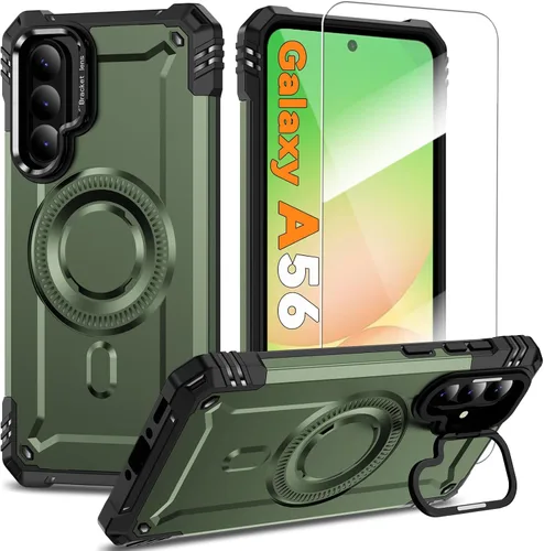 Vista 28 de Funda magnética para Samsung Galaxy S25+ Plus/Galaxy S24+ Plus [Soporte de anillo de cámara integrado] [Protector de pantalla]