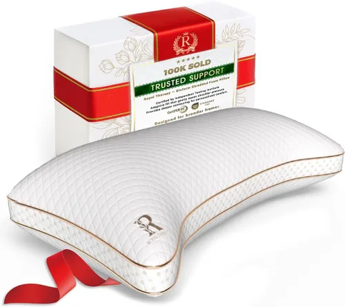 Vista 12 de Royal Therapy - Almohada de espuma viscoelástica Queen, almohada de espuma triturada ajustable sin olor para el alivio del dolor de cuello