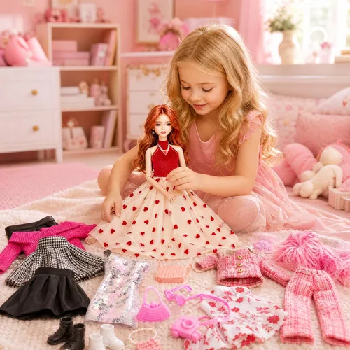 Vista 3 de Paquete de 18 piezas de moda y accesorios para muñecas de niña de 11.5