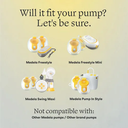 Vista 3 de Vasos de colección manos libres Medela, compatibles con los extractores de leche Freestyle Flex, Pump in Style con MaxFlow y Swing Maxi eléctricos