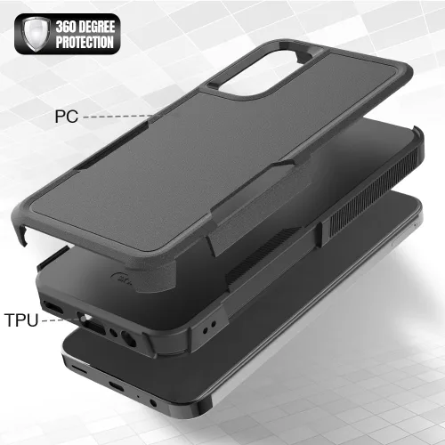 Vista 3 de Funda para Samsung Galaxy A15 5G: Funda protectora de doble capa resistente de servicio pesado para teléfono celular a prueba de golpes rugosa