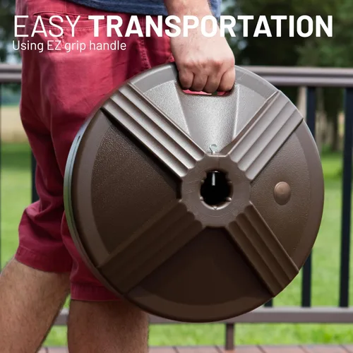 Vista 5 de US Weight Base de sombrilla duradera y rellenable para mesa de patio, capacidad de 50 libras, soporte ajustable resistente para sombrillas al aire