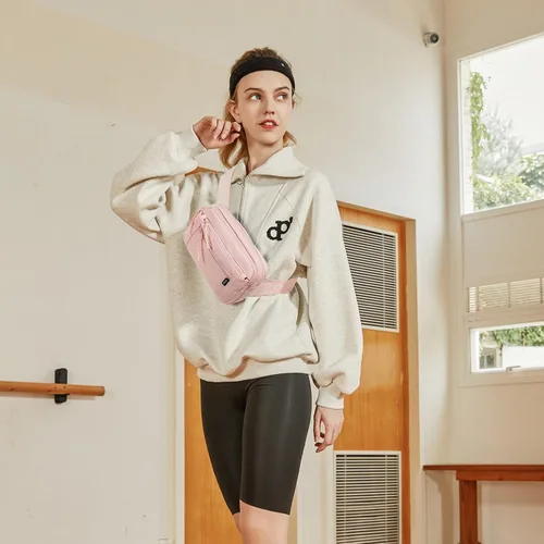Vista 2 de Telena Riñoneras para mujeres y hombres, a la moda, con correas ajustables, 201-Rosa