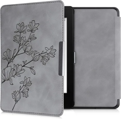 Vista 10 de kwmobile Funda compatible con Amazon Kindle Paperwhite (10.Gen - 2018) - Funda para lector electrónico - Esquema de viaje rosa polvoriento
